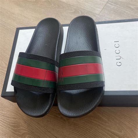 gucci slides scratched|scratches on Gucci slides.